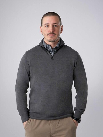 PANTONECLO Trui 'Pantoneclo Men’s Mock Sweater' in Grijs