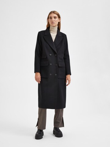 Selected Femme Petite Ανοιξιάτικο και φθινοπωρινό παλτό 'Katrine' σε μαύρο: μπροστά