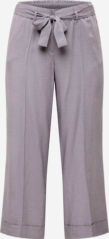 SAMOON Pleated Pants in Purple: front