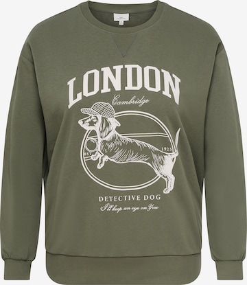 ONLY Carmakoma - Sweatshirt 'CARAMELIA' em verde: frente