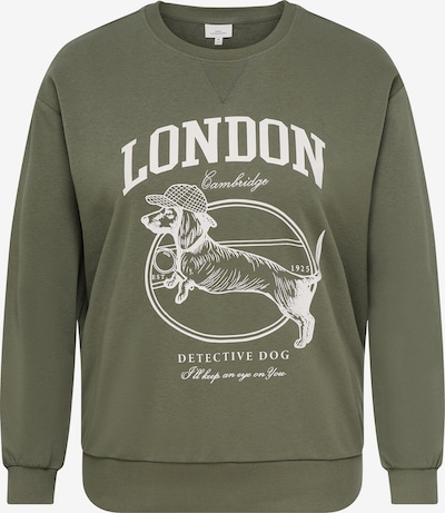 ONLY Carmakoma Sweater majica 'CARAmelia' veličine XL-XXL u maslinasta / bijela, Pregled proizvoda