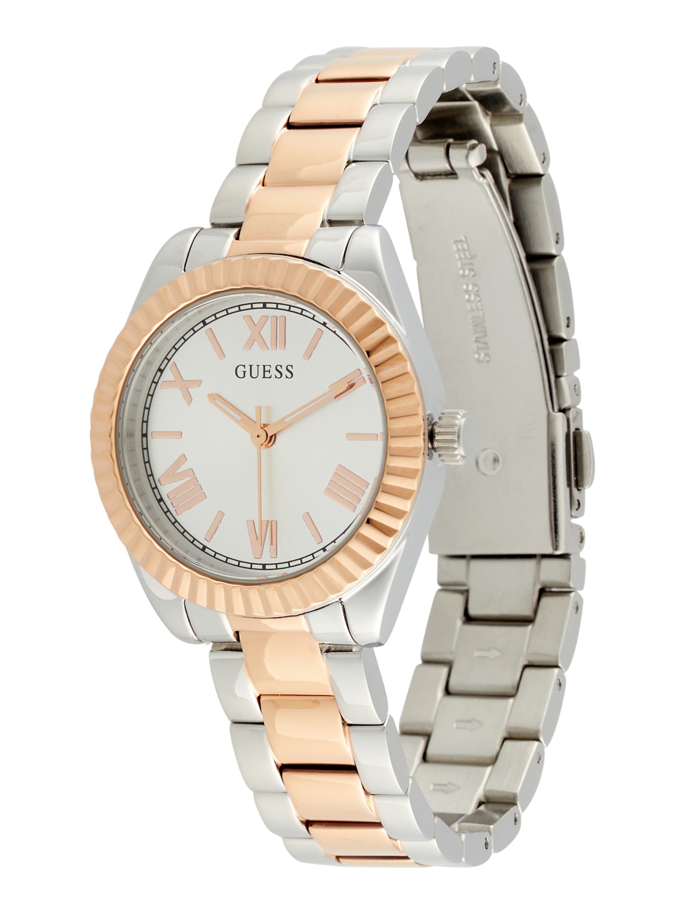 Montre à affichage analogique GUESS en or : devant