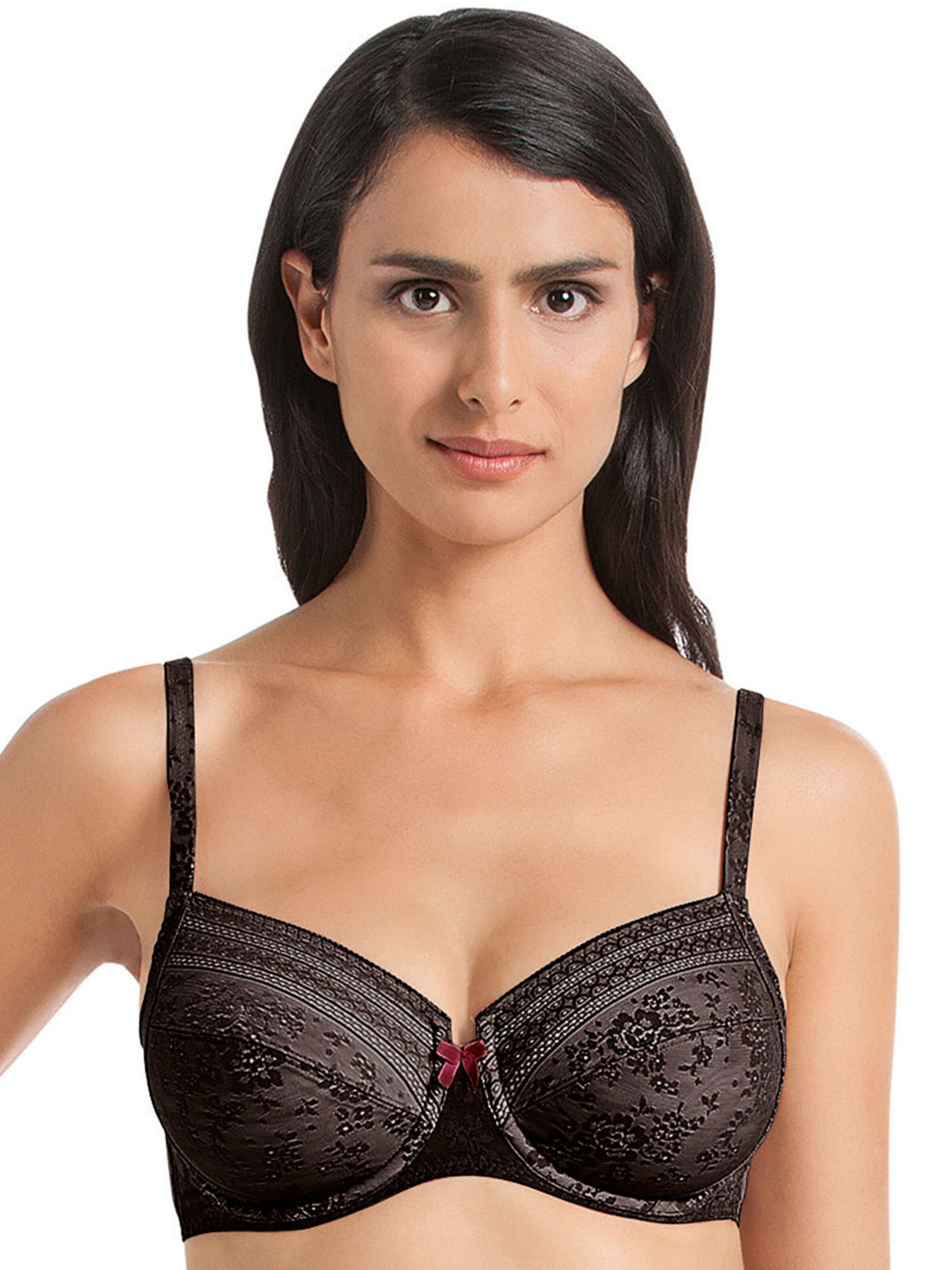 ANITA T-shirt Bra 'Fleur' in Black: front