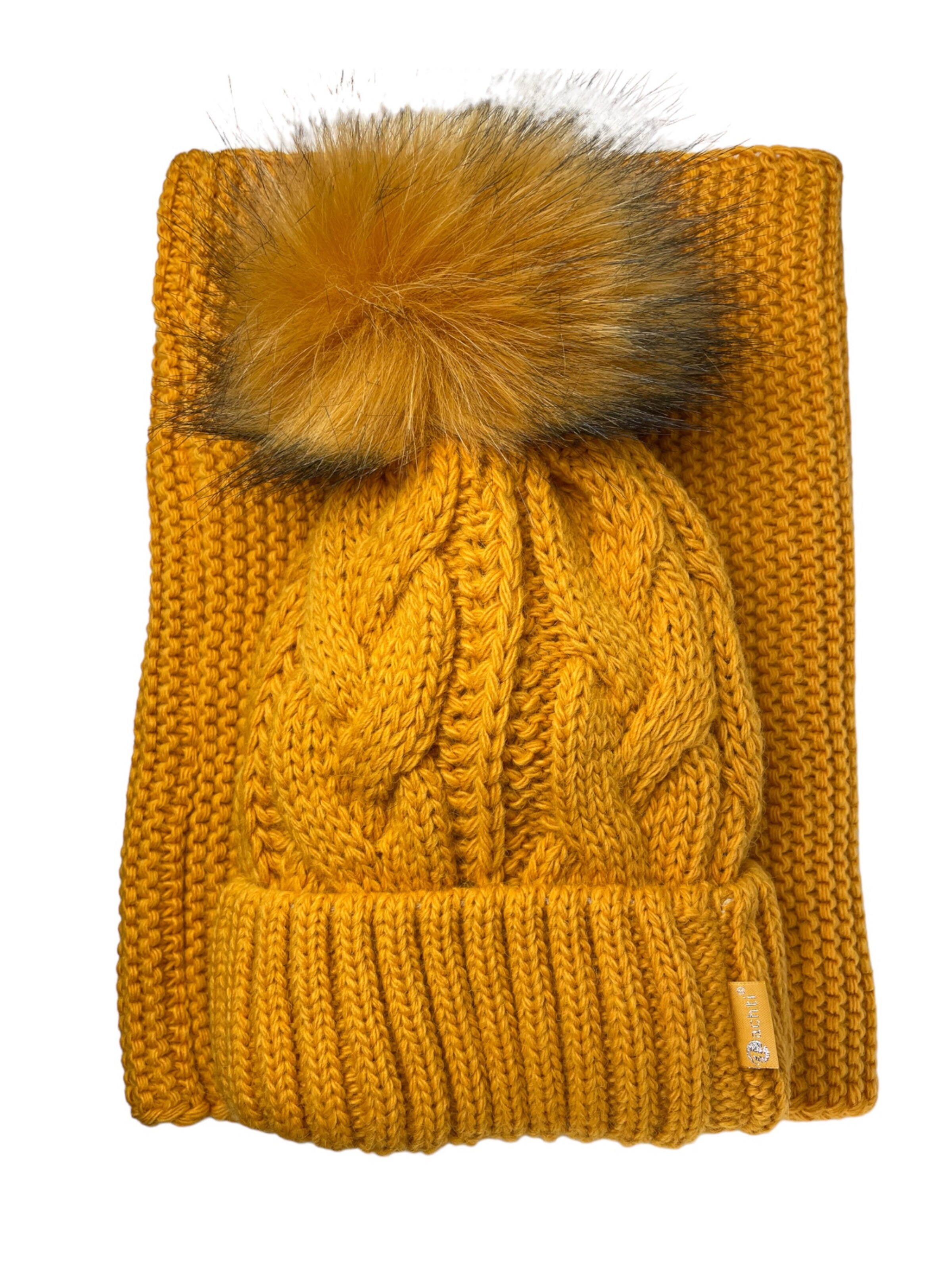 Kumixi Beanie 'Set' in Yellow: front