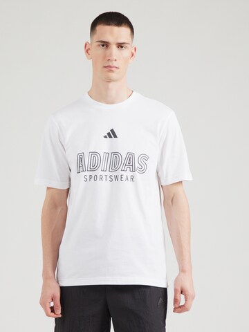 ADIDAS SPORTSWEAR Λειτουργικό μπλουζάκι 'House of Tiro' σε λευκό: μπροστά