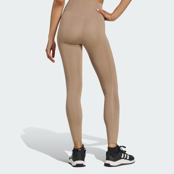 ADIDAS PERFORMANCE - Skinny Pantalón deportivo 'Optime Essentials' en marrón