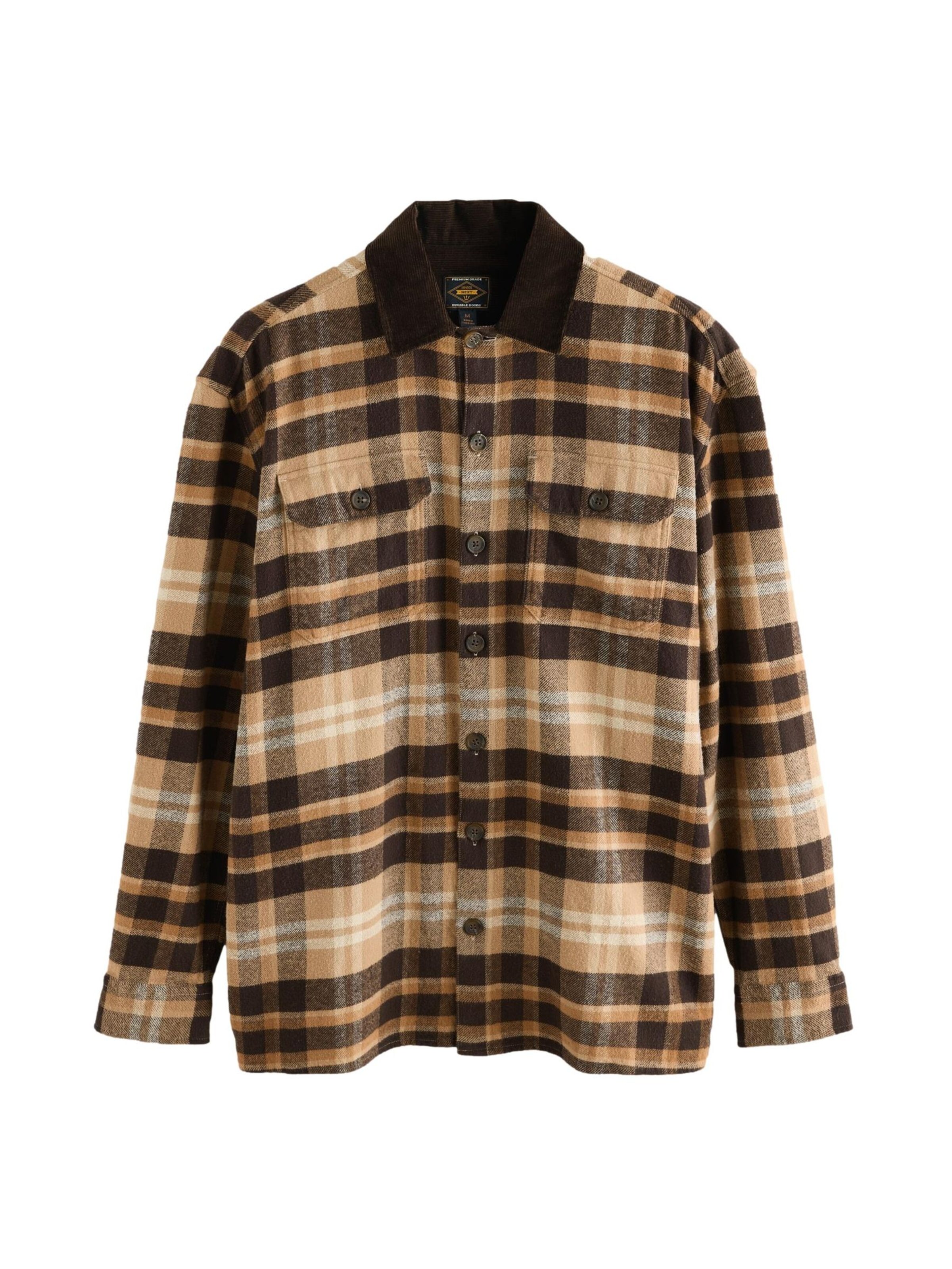 Next Camisa em castanho / castanho claro / branco natural, Vista do artigo