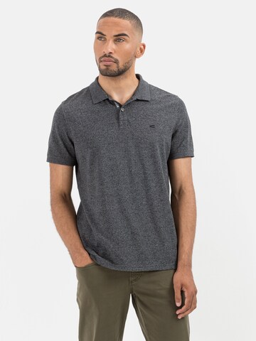 CAMEL ACTIVE Kurzarm Poloshirt aus nachhaltigem Baumwollmix in Grau: Vorderseite