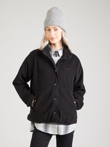 Veste en polaire mazine en noir : devant