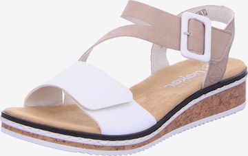 Rieker Strap Sandals in White: front