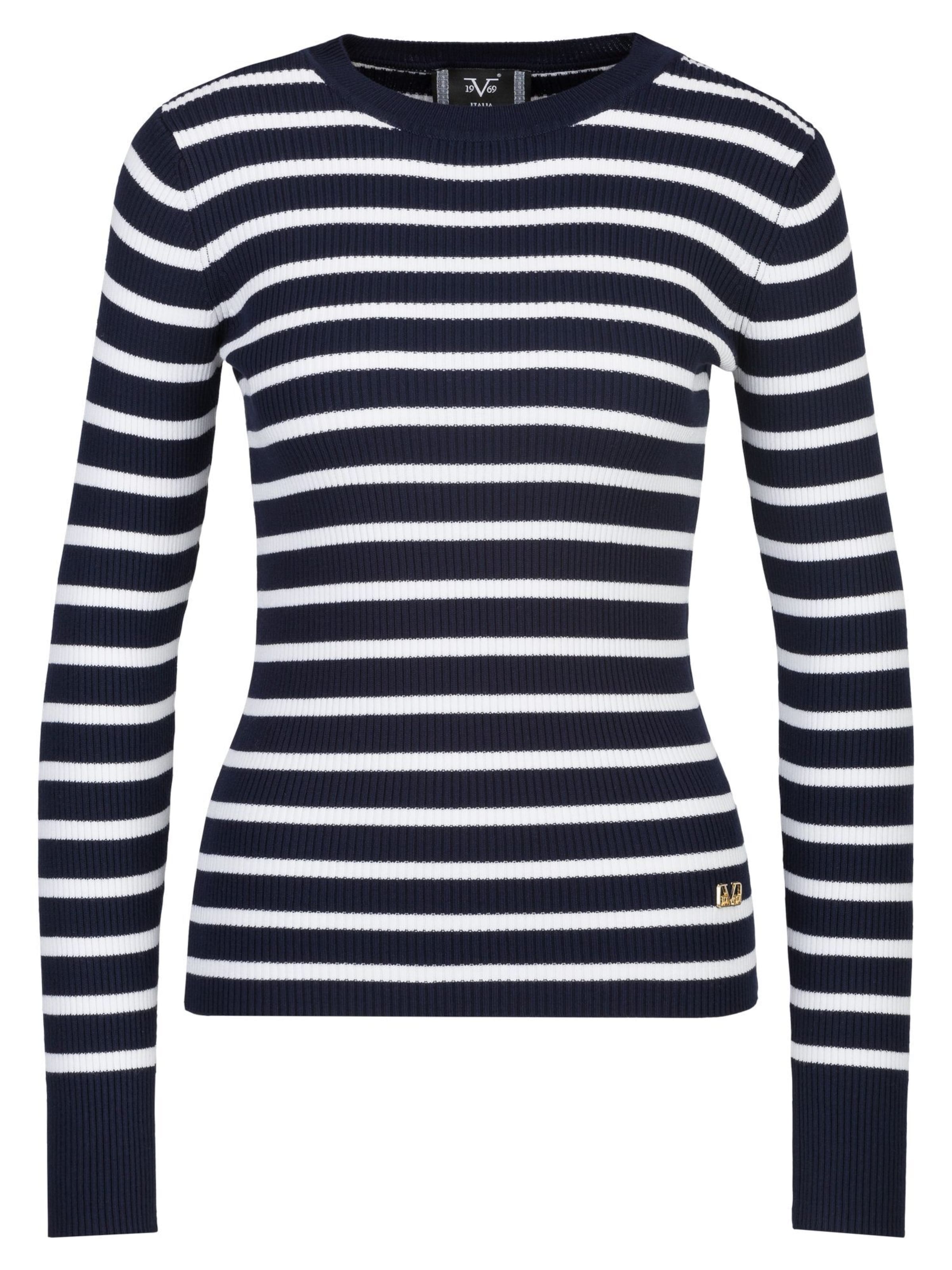 Pulover 'Antonia' de la 19V69 ITALIA pe albastru: față