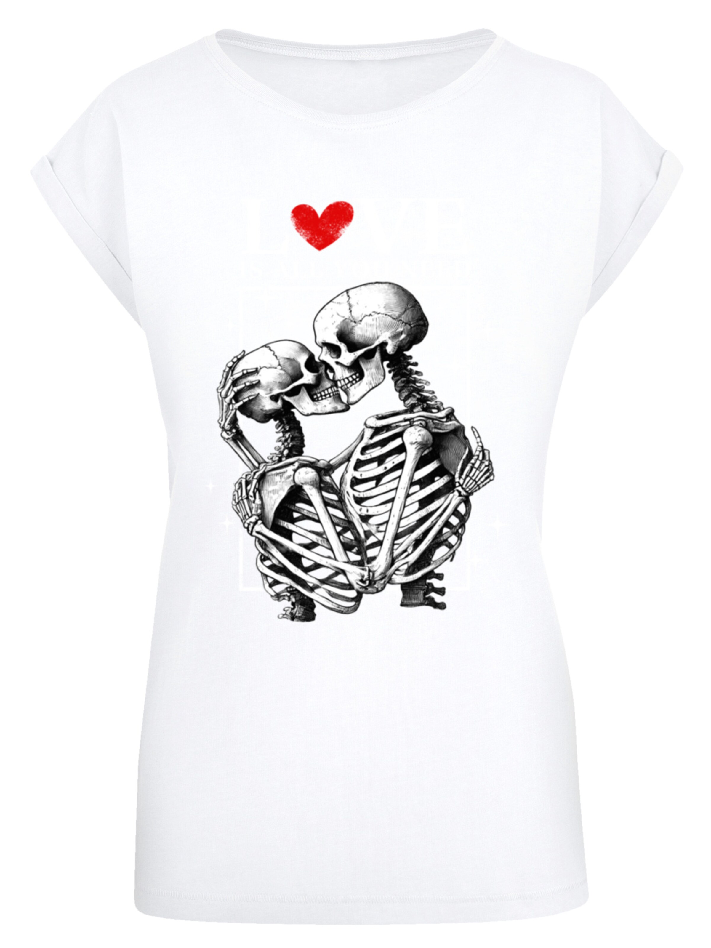 T-shirt 'Love is all you need' F4NT4STIC en blanc : devant