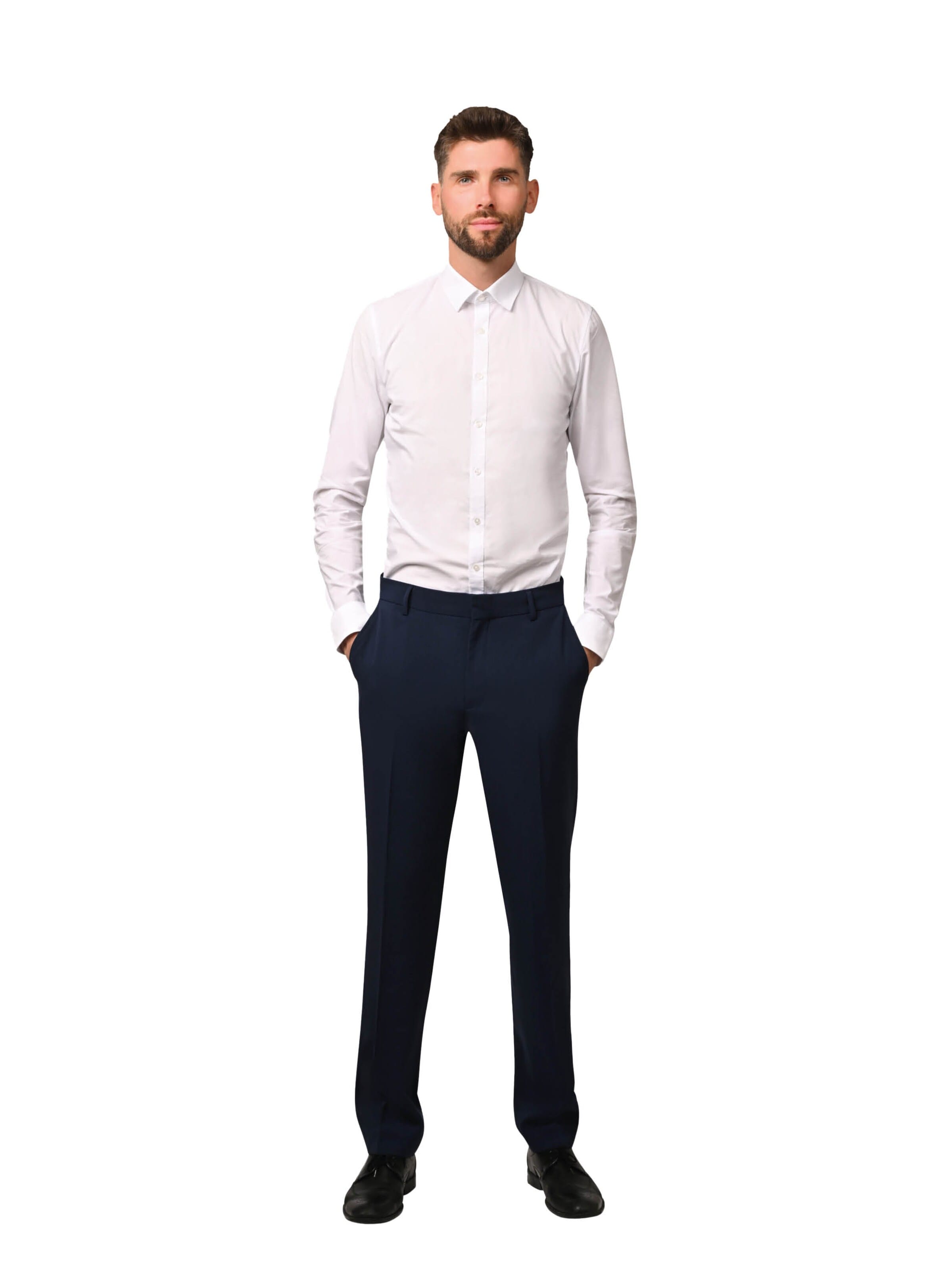 Hirschthal Slim fit Trousers with creases in Blue