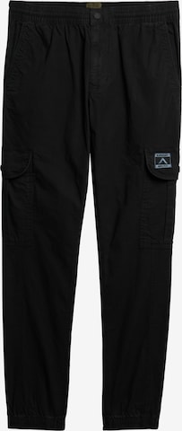 Superdry Tapered Cargobroek 'Para' in Zwart: voorkant