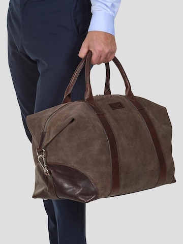 Howard London - Bolsa de fin de semana 'Weekend Bag Steven Suede Brown' en marrón