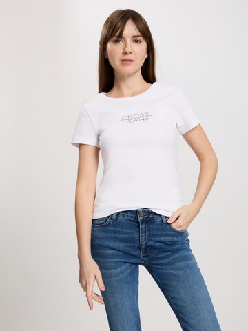 CROSS JEANS T-Shirt in Weiß: Vorderseite