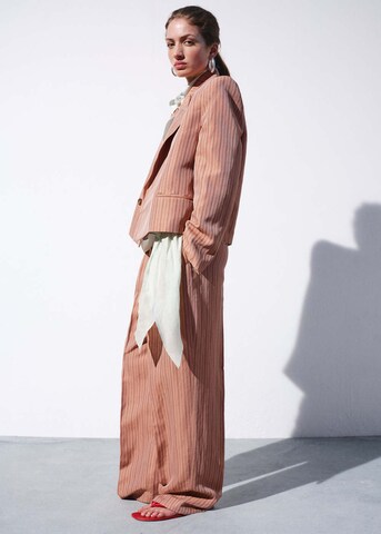 MANGO Wide Leg Hose 'Strappy' in Pink