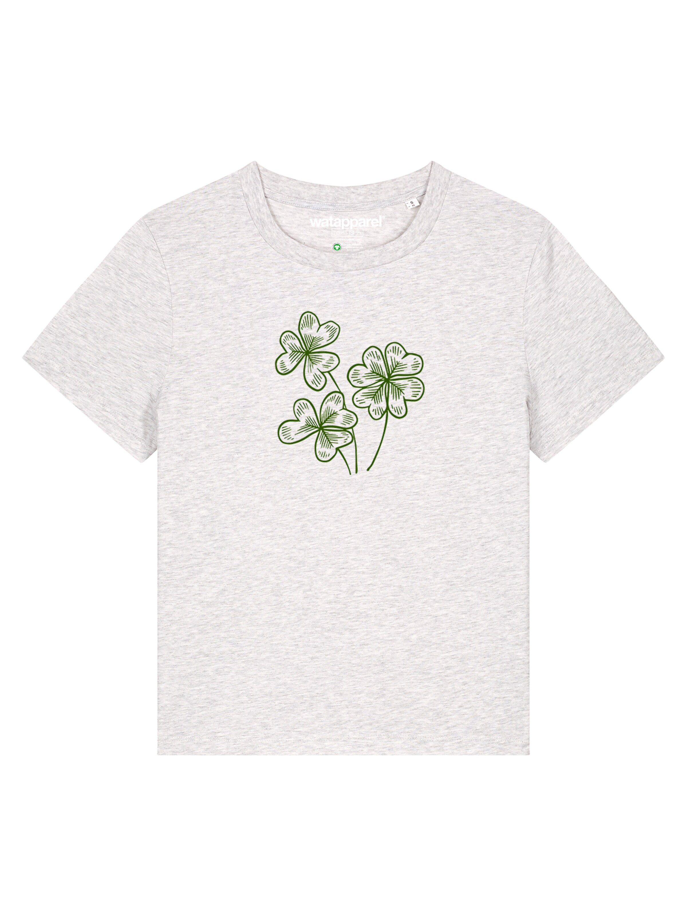 Watapparel Shirt 'Glücksklee' in Wit: voorkant