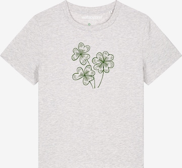 Watapparel Shirt 'Glücksklee' in Wit: voorkant