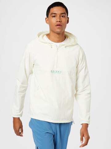 ADIDAS ORIGINALS Between-Season Jacket 'Sports Club Over-The-Head ' in White: front