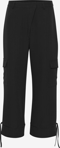 Pantalon cargo 'Muna' CULTURE en noir : devant