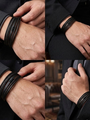 Bracelet 'LEDERARMBAND SHADOW' UNIQAL en noir