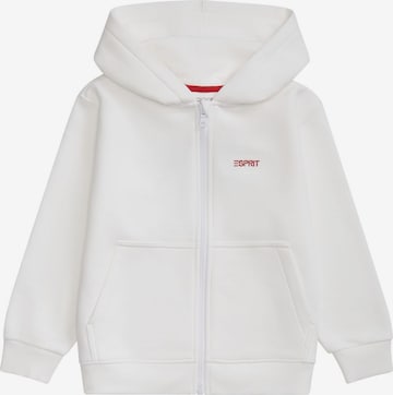 Veste de survêtement ESPRIT en blanc : devant