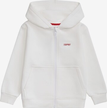 ESPRIT Zip-Up Hoodie in White: front