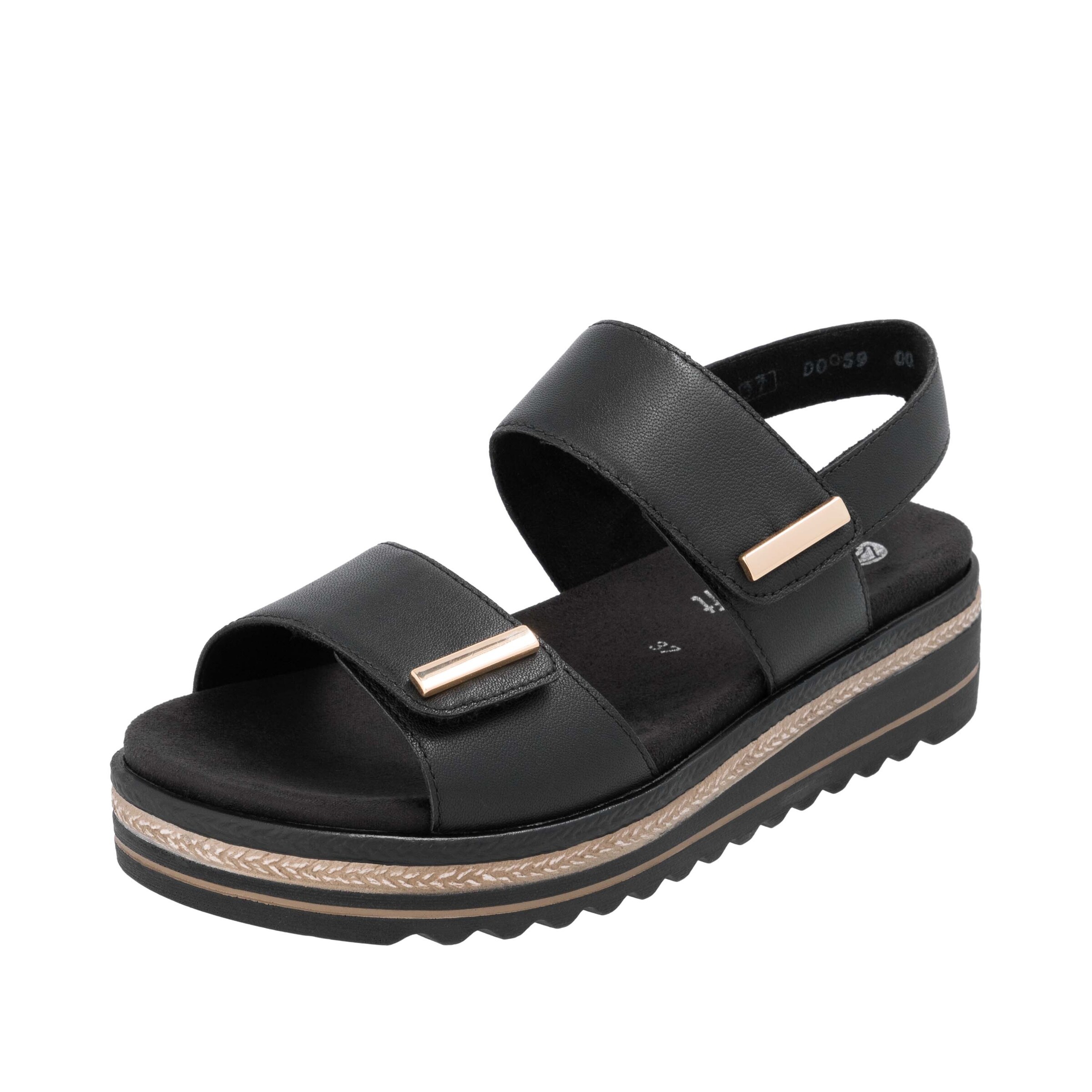 Sandales REMONTE en noir : devant