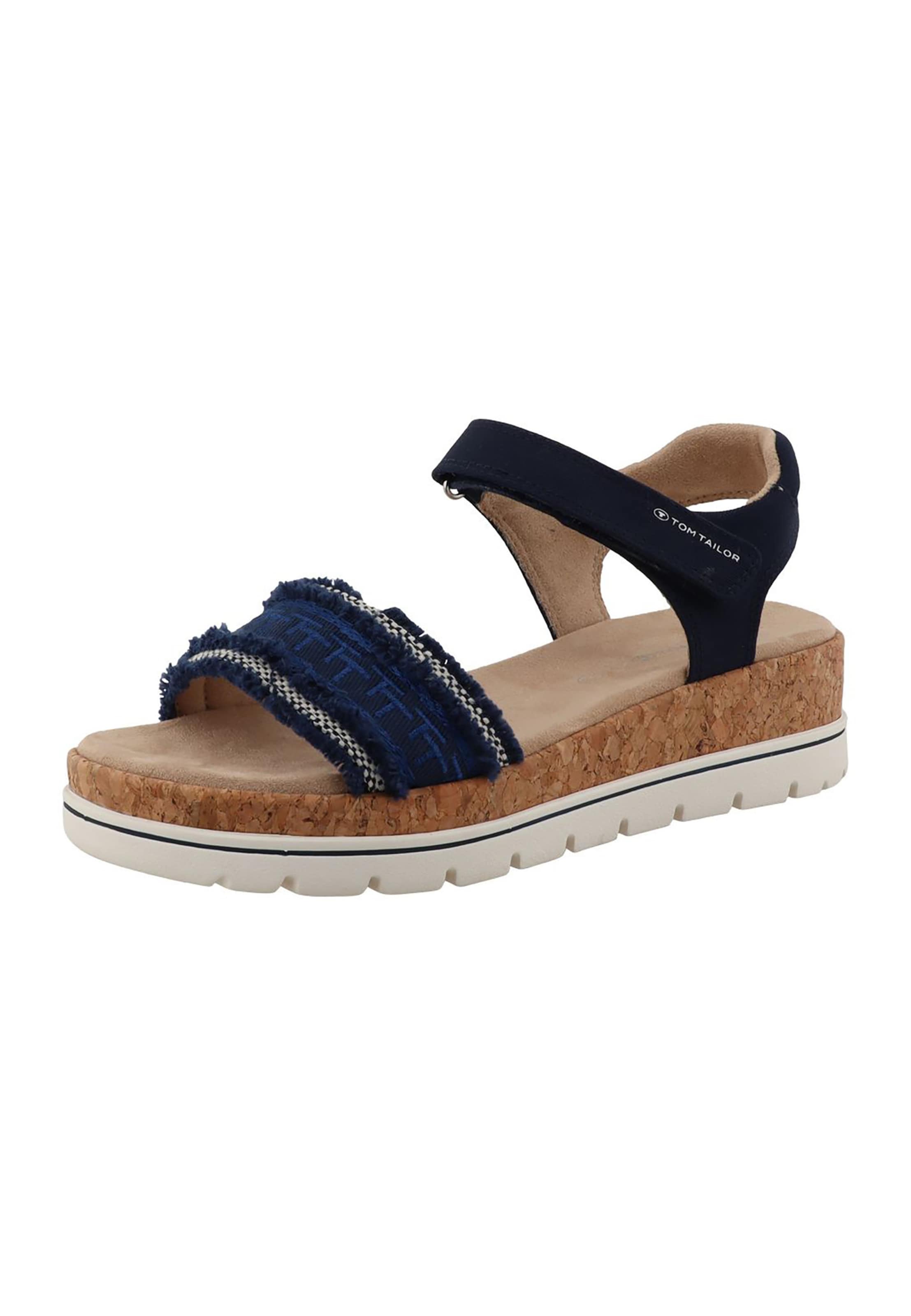 TOM TAILOR Sandaal in 37 in de kleur Navy / Royal blue/koningsblauw / Wit, Productweergave