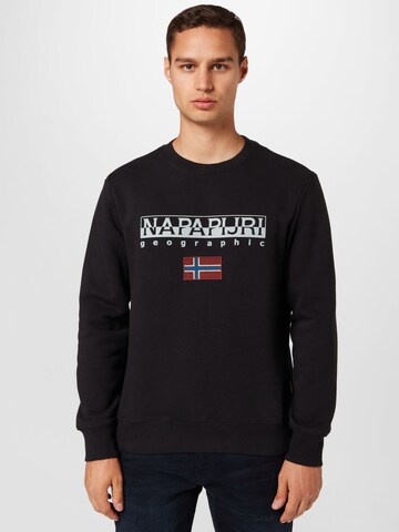 NAPAPIJRI Sweatshirt 'AYAS' in Zwart: voorkant