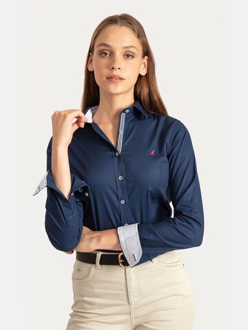 Camicia da donna di Jacey Quinn in blu: frontale