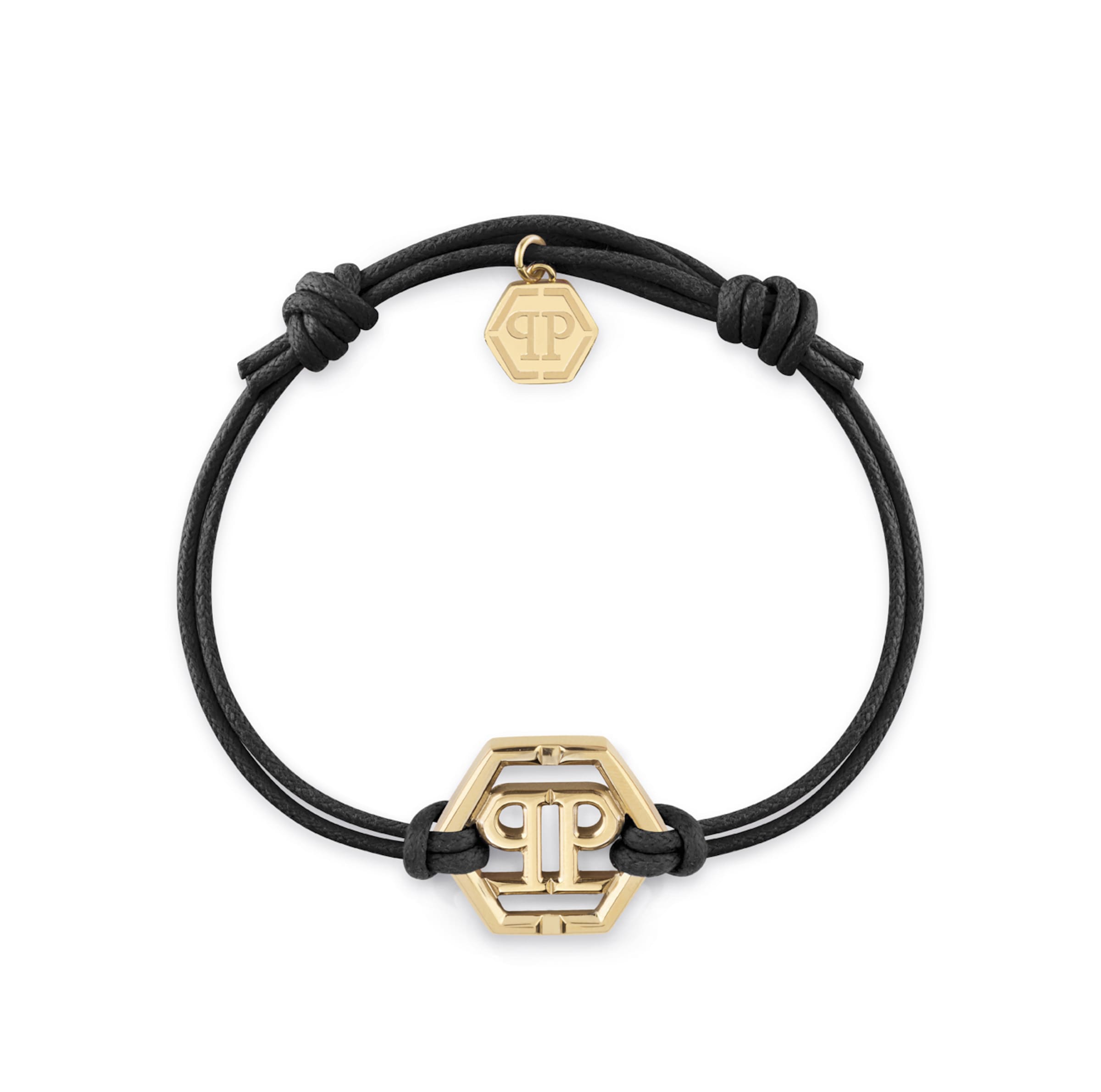 Braccialetto 'Frienship Hexagon' di Philipp Plein Jewellery in nero: frontale