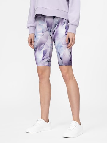 4F Skinny Sports trousers in Purple: front
