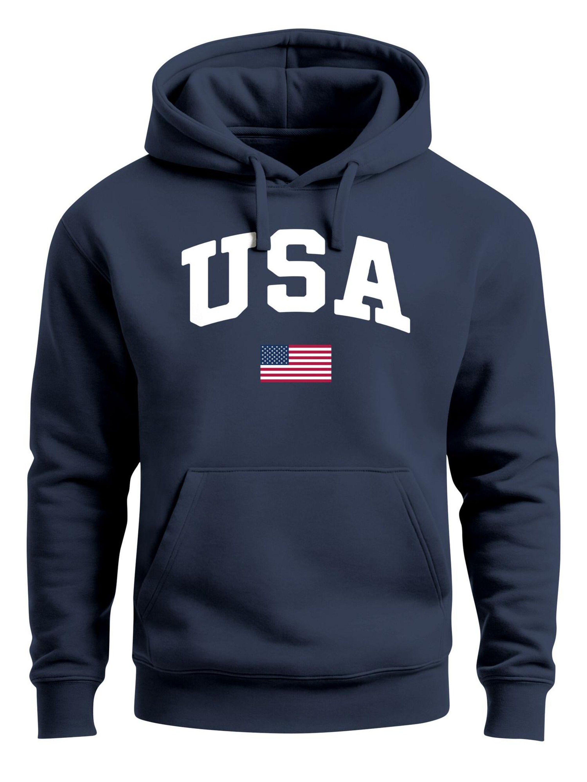 Neverless Sweatshirt 'USA Flag' in Blue: front