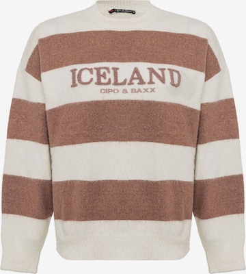 Pull-over CIPO & BAXX en blanc : devant