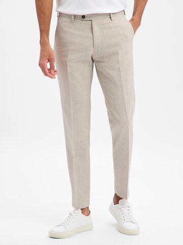 CG CLUB OF GENTS Slim fit Pleated Pants 'Paco' in Beige: front