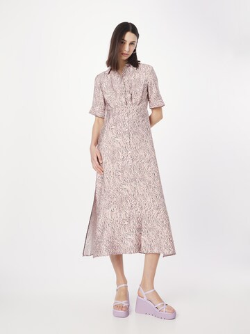 VILA ROUGE Платье-рубашка 'VIFLEUR' в Бежевый: спереди