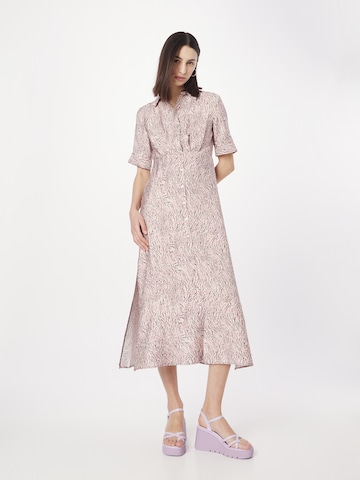 VILA ROUGE Платье-рубашка 'VIFLEUR' в Бежевый: спереди