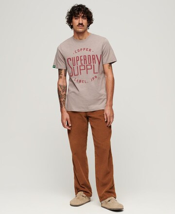 T-Shirt 'Copper' Superdry en beige