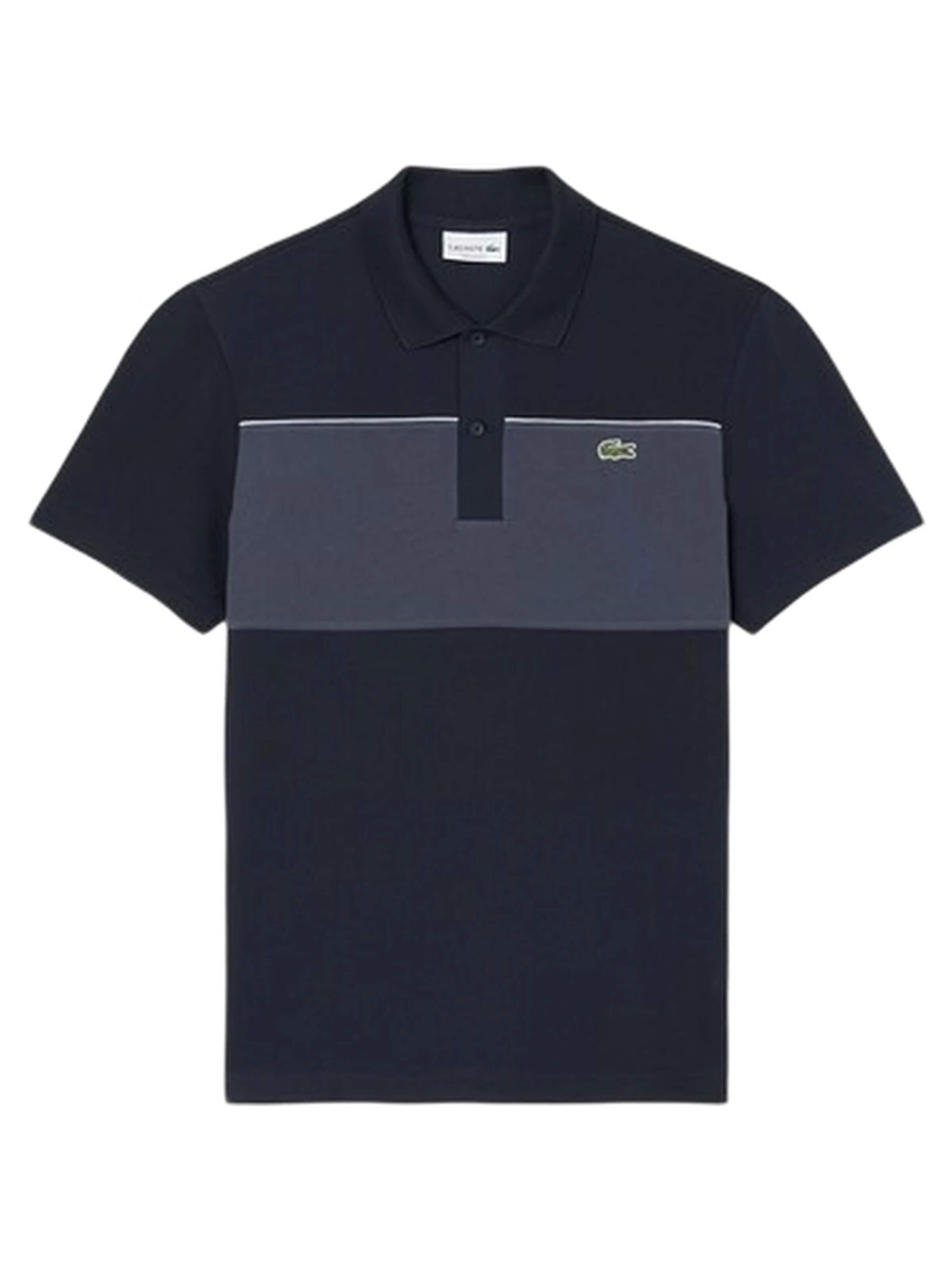 LACOSTE - Camiseta 'Polo lacoste negro regular fit colour block shirt' en negro: frente