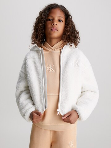 Calvin Klein Jeans Bluza rozpinana w kolorze biały: przód