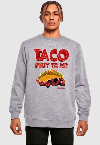 ABSOLUTE CULT Sweatshirt 'Deadpool - Taco Dirty To Me' in Grau: Vorderseite