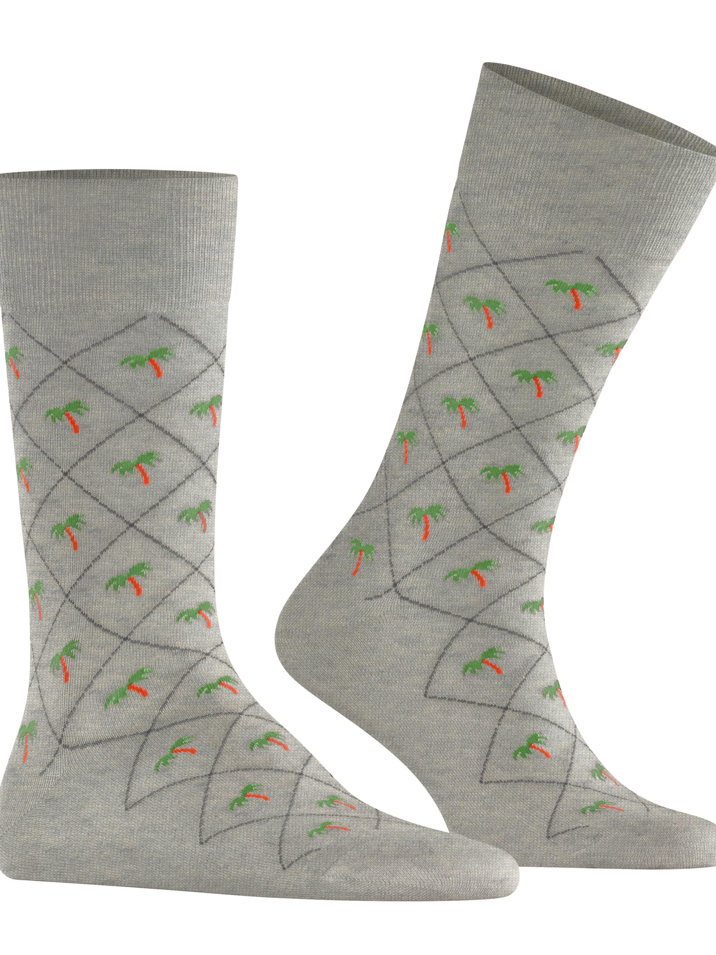 BURLINGTON Socks 'Palm Tree' in Grey