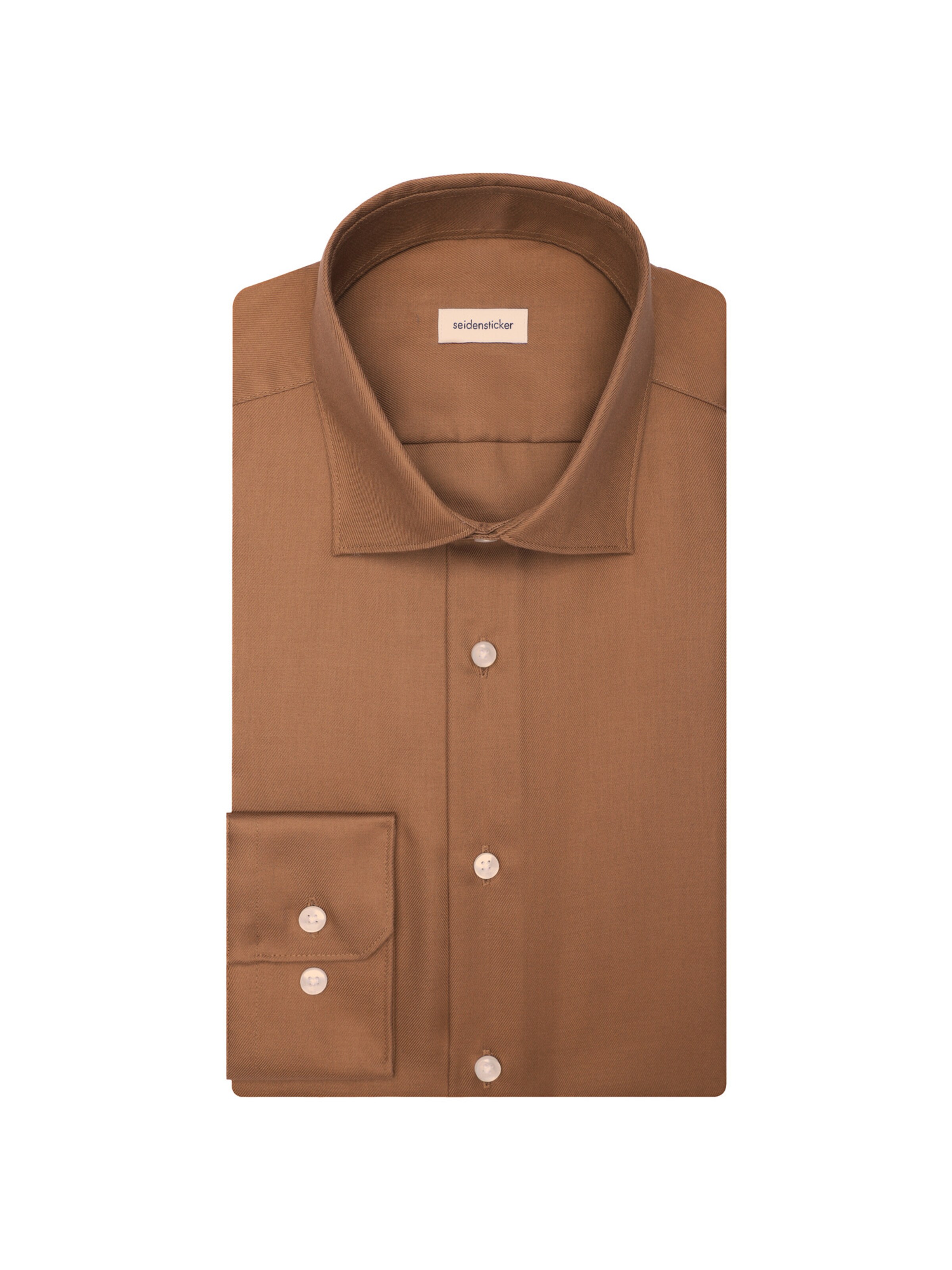 Coupe slim Chemise business ' Schwarze Rose ' SEIDENSTICKER en marron