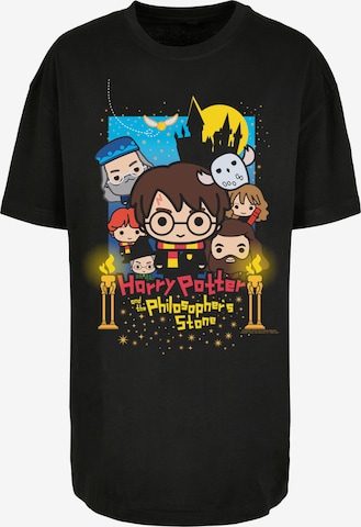 F4NT4STIC Oversized shirt 'Harry Potter Junior Philosophers Stone' in Zwart: voorkant