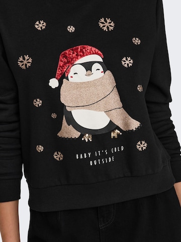 ONLY Sweatshirt 'Yda Christmas' in Schwarz