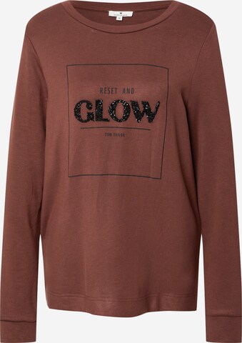 TOM TAILOR Sweatshirt in Brown: front