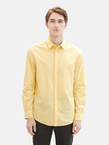 TOM TAILOR Regular fit Button Up Shirt in Yellow: front
