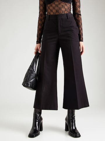 FRAME Wide leg Pantalon in Zwart: voorkant